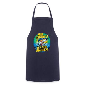 Mir reicht’s – Ich geh angeln! - Kochschürze - Navy - Vorne - AI Model Male 185 dark (185cm)