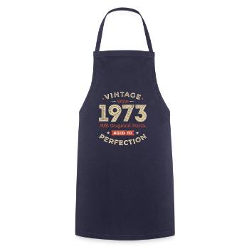 Vintage 1973 All Original Parts - Cooking Apron - navy - Front - AI Model Male 185 dark (185cm)