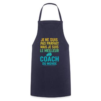 Meilleur coach du monde idée cadeau - Tablier de cuisine - marine - Devant - AI Model Male 185 dark (185cm)