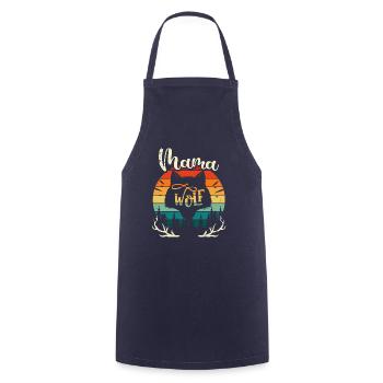Mama Wolf -Rudel Muttertag Mutter Geschenk Familie - Kochschürze - Navy - Vorne - AI Model Male 185 dark (185cm)