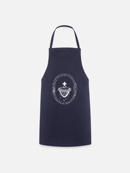Sacré cœur de Jésus, je place ma confiance en Toi - Tablier de cuisine - marine