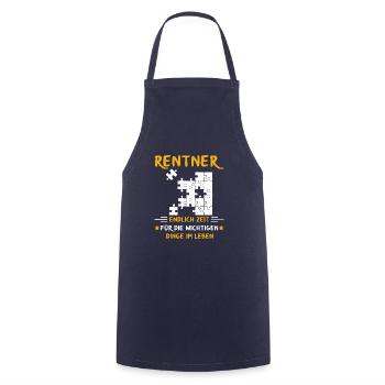 Rentner Rente Rentenbeginn Puzzeln - Kochschürze - Navy - Vorne - AI Model Male 185 dark (185cm)