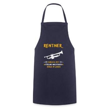 Rentner Rente Rentenbeginn Trompete - Kochschürze - Navy - Vorne - AI Model Male 185 dark (185cm)