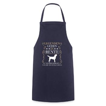 Rentner Rente Rentenbeginn Hund Hundemotiv - Kochschürze - Navy - Vorne - AI Model Male 185 dark (185cm)