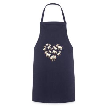 Herz Ziegenbock Ziege - Kochschürze - Navy - Vorne - AI Model Male 185 dark (185cm)