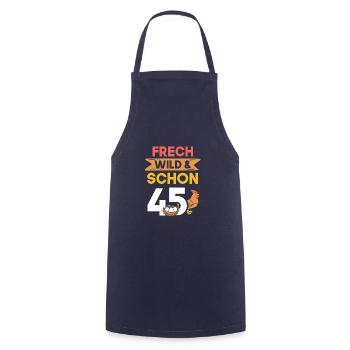 Geschenk 45 Jahre Geburtstag Huhn Hühner - Kochschürze - Navy - Vorne - AI Model Male 185 dark (185cm)