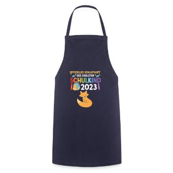 Fuchs Schulanfang Schulkind 2023 - Kochschürze - Navy - Vorne - AI Model Male 185 dark (185cm)