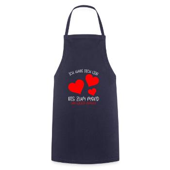 Ich Habe Dich lieb bis zum Mond Valentinstag - Kochschürze - Navy - Vorne - AI Model Male 185 dark (185cm)