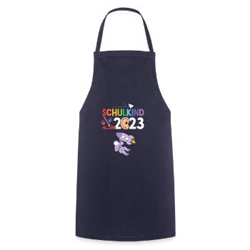 Astonaut Schulanfang Schulkind 2023 - Kochschürze - Navy - Vorne - AI Model Male 185 dark (185cm)