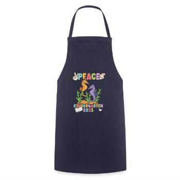 Seepferdchen Peace Kindergarten 2023 - Kochschürze - Navy - Vorne - AI Model Male 185 dark (185cm)