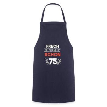 Geschenk 75 Jahre Geburtstag Esel - Kochschürze - Navy - Vorne - AI Model Male 185 dark (185cm)