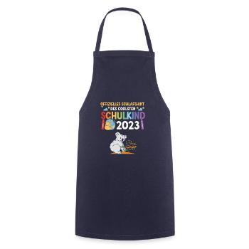 Koala Schulanfang Schulkind 2023 - Kochschürze - Navy - Vorne - AI Model Male 185 dark (185cm)