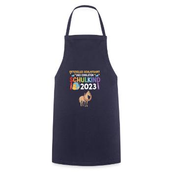 Pferd Schulanfang Schulkind 2023 - Kochschürze - Navy - Vorne - AI Model Male 185 dark (185cm)