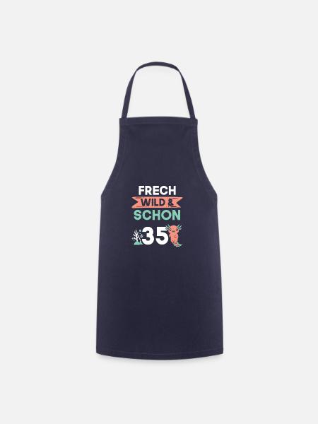 Geschenk 35 Jahre Geburtstag Axolotl - Kochschürze - Navy