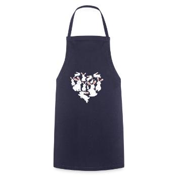 Herz Hase Kaninchen - Kochschürze - Navy - Vorne - AI Model Male 185 dark (185cm)