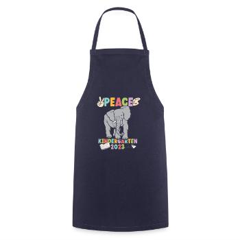 Elefant Peace Kindergarten 2023 - Kochschürze - Navy - Vorne - AI Model Male 185 dark (185cm)