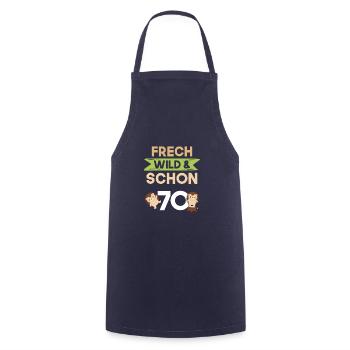 Geschenk 70 Jahre Geburtstag Igel - Kochschürze - Navy - Vorne - AI Model Male 185 dark (185cm)