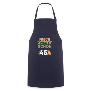 Geschenk 45 Jahre Geburtstag Affe - Kochschürze - Navy - Vorne - AI Model Male 185 dark (185cm)