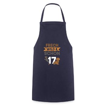 17 Jahre Geburtstag Dackel - Kochschürze - Navy - Vorne - AI Model Male 185 dark (185cm)