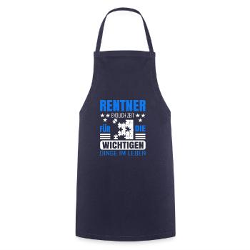Rentner Rente Rentenbeginn Puzzeln - Kochschürze - Navy - Vorne - AI Model Male 185 dark (185cm)