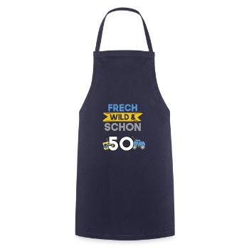 Geschenk 50 Jahre Geburtstag Spielzeug Auto - Kochschürze - Navy - Vorne - AI Model Male 185 dark (185cm)