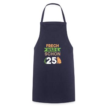 Geschenk 25 Jahre Geburtstag Affe - Kochschürze - Navy - Vorne - AI Model Male 185 dark (185cm)