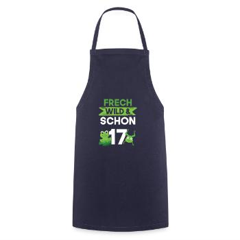 17 Jahre Geburtstag Frosch - Kochschürze - Navy - Vorne - AI Model Male 185 dark (185cm)