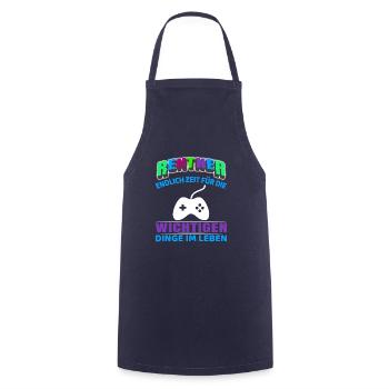 Pension de retraité Début de la retraite Gamer Gaming - Tablier de cuisine - marine - Devant - AI Model Male 185 dark (185cm)