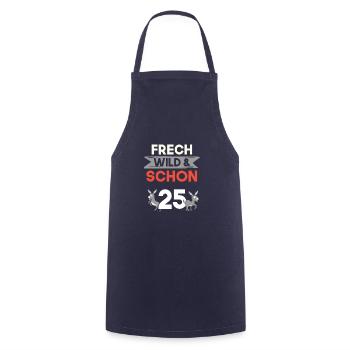 Geschenk 25 Jahre Geburtstag Esel - Kochschürze - Navy - Vorne - AI Model Male 185 dark (185cm)