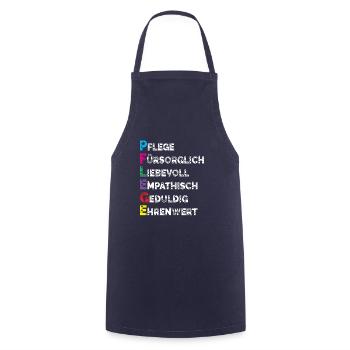 Altenpflege Pfleger Pflegepersonal Pflegekraft - Kochschürze - Navy - Vorne - AI Model Male 185 dark (185cm)