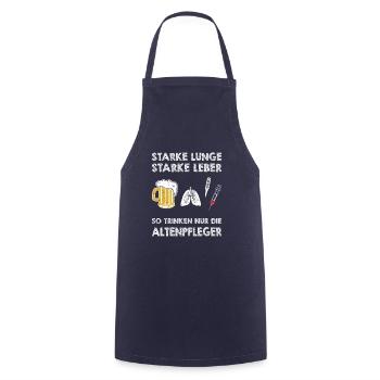 Altenpflege Pfleger Pflegepersonal Pflegekraft - Kochschürze - Navy - Vorne - AI Model Male 185 dark (185cm)