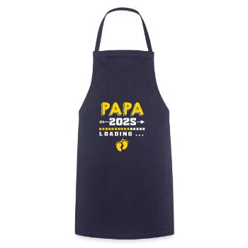 Papa 2025 werdener Vater Vati Geschenk - Kochschürze - Navy - Vorne - AI Model Male 185 dark (185cm)