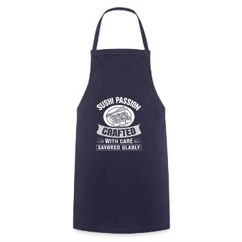 Sushi Japan Essen Sushi-Mahlzeit - Kochschürze - Navy - Vorne - AI Model Male 185 dark (185cm)