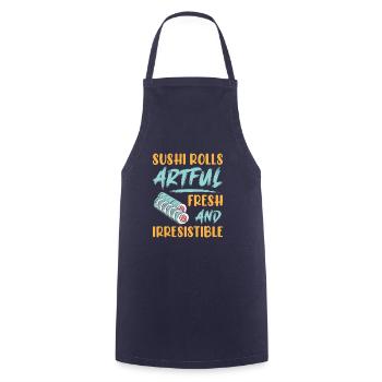 Sushi Japan Essen Sushi-Mahlzeit - Kochschürze - Navy - Vorne - AI Model Male 185 dark (185cm)