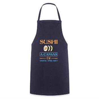 Sushi Japan Essen Sushi-Mahlzeit - Kochschürze - Navy - Vorne - AI Model Male 185 dark (185cm)