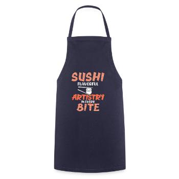Sushi Japan Essen Sushi-Mahlzeit - Kochschürze - Navy - Vorne - AI Model Male 185 dark (185cm)