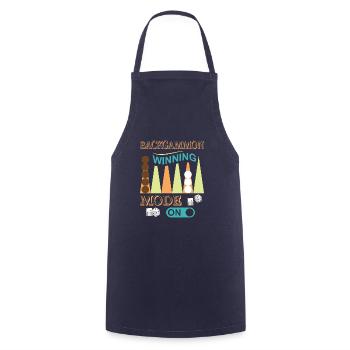 Backgammon Spiel - Kochschürze - Navy - Vorne - AI Model Male 185 dark (185cm)