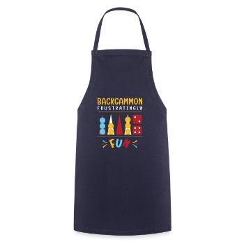 Backgammon Spiel - Kochschürze - Navy - Vorne - AI Model Male 185 dark (185cm)