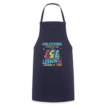 ESL-Lehrer ESL Unterricht - Kochschürze - Navy - Vorne - AI Model Male 185 dark (185cm)
