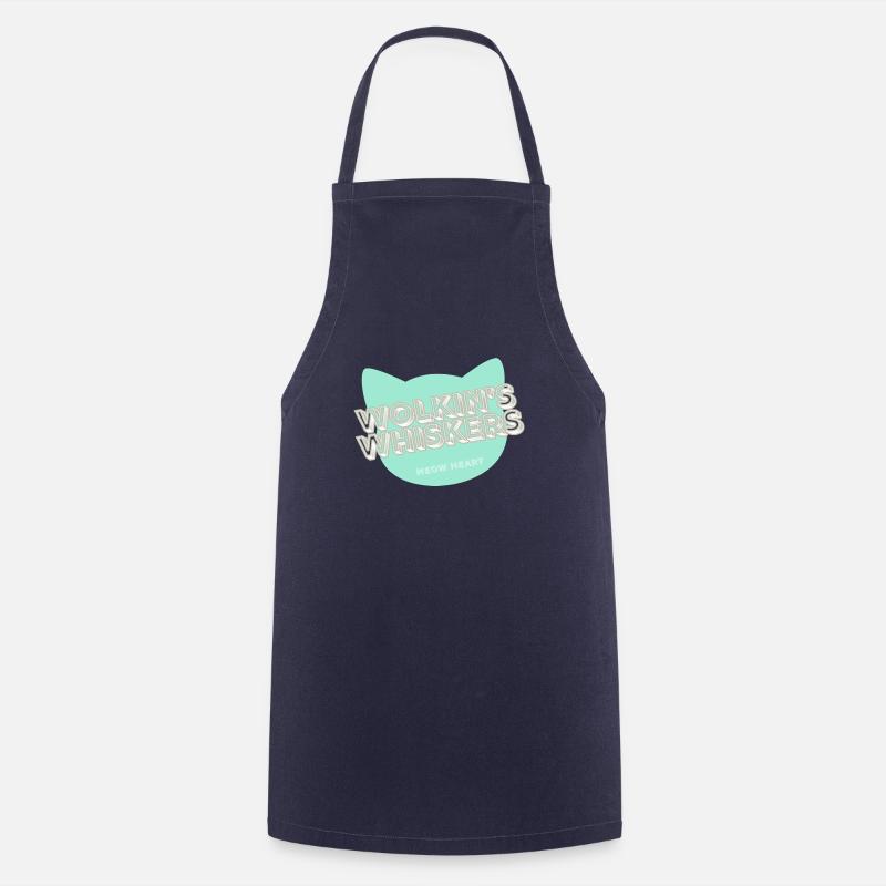 Wolkin's Whiskers - Ein Katzenlogo - Kochschürze - Navy