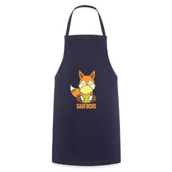 Fuchs Saufuchs Biertrinker Saufen Bier - Kochschürze - Navy - Vorne - AI Model Male 185 dark (185cm)