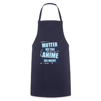 Mutter bei Tag Anime bei Nacht - Kochschürze - Navy - Vorne - AI Model Male 185 dark (185cm)