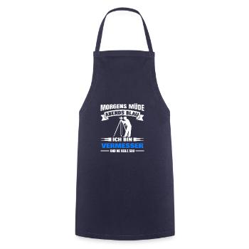 Morgens Müde Abends Blau Vermesser - Kochschürze - Navy - Vorne - AI Model Male 185 dark (185cm)