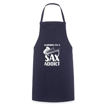 Warning I'm a sax addict - Kochschürze - Navy - Vorne - AI Model Male 185 dark (185cm)