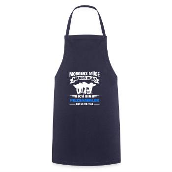 Morgens Müde Abends Blau Pilzsammler - Kochschürze - Navy - Vorne - AI Model Male 185 dark (185cm)