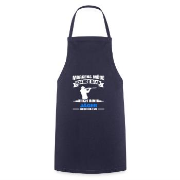 Morgens Müde Abends Blau Jäger - Kochschürze - Navy - Vorne - AI Model Male 185 dark (185cm)