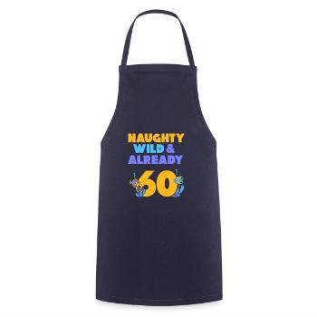 Geschenk 60 Jahre Geburtstag Fisch - Kochschürze - Navy - Vorne - AI Model Male 185 dark (185cm)