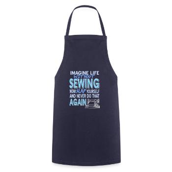 Imagine Life without SEWING - Kochschürze - Navy - Vorne - AI Model Male 185 dark (185cm)