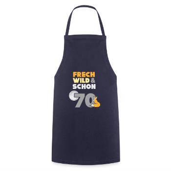 Geschenk 70 Jahre Geburtstag Frau Fuchs - Kochschürze - Navy - Vorne - AI Model Male 185 dark (185cm)