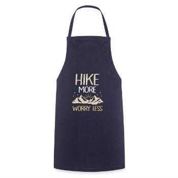 Hike more Worry less Wandern Wanderer - Kochschürze - Navy - Vorne - AI Model Male 185 dark (185cm)